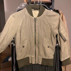 R13 Japanese Fabric Hemp Shrunken Flight Bomber Jacket SS17 - Size S